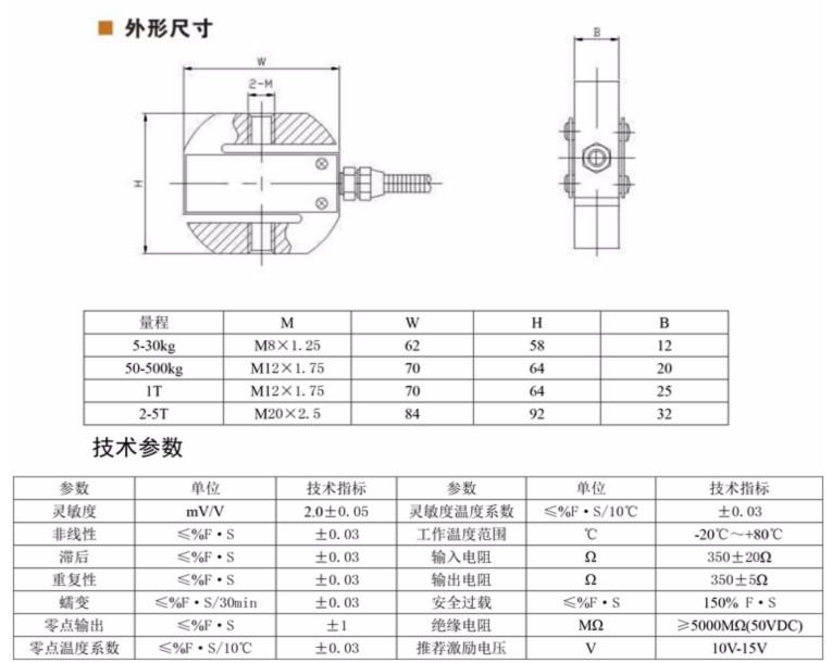 蚌埠高精圆S型拉压力测力传感器(图1)